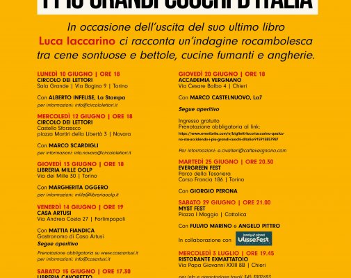 luca iaccarino Qualcuno sta uccidendo i più grandi cuochi d'Italia tour giallo food