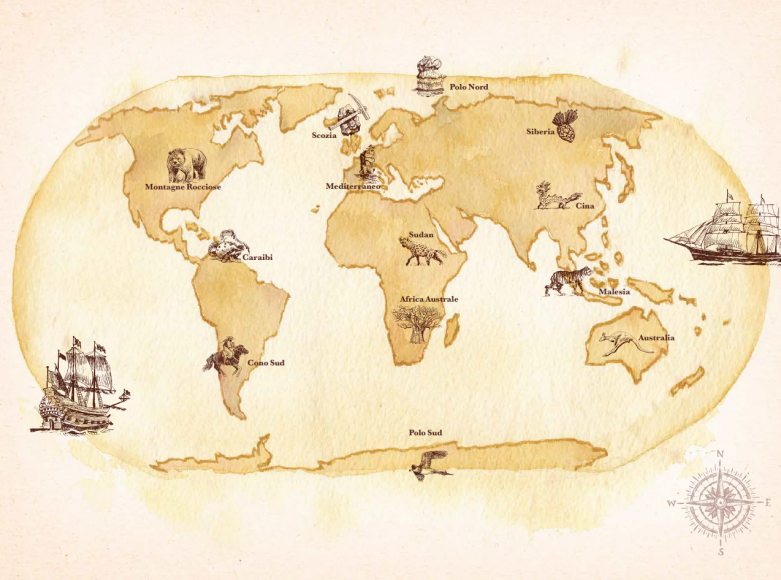 atlante delle avventure e dei viaggi per terra e per mare con brani scelti dalle opere del cap cav emilio salgari anselmo roveda marco paci novita giralangolo planisfero